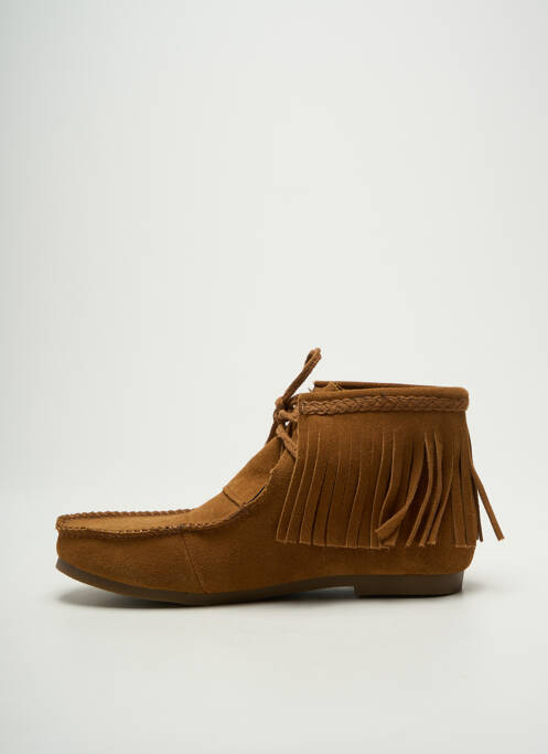 Bottines/boots nubuck talon plat jusqu'à 3cm marron LES TROPEZIENNES PAR M.BELARBI femme