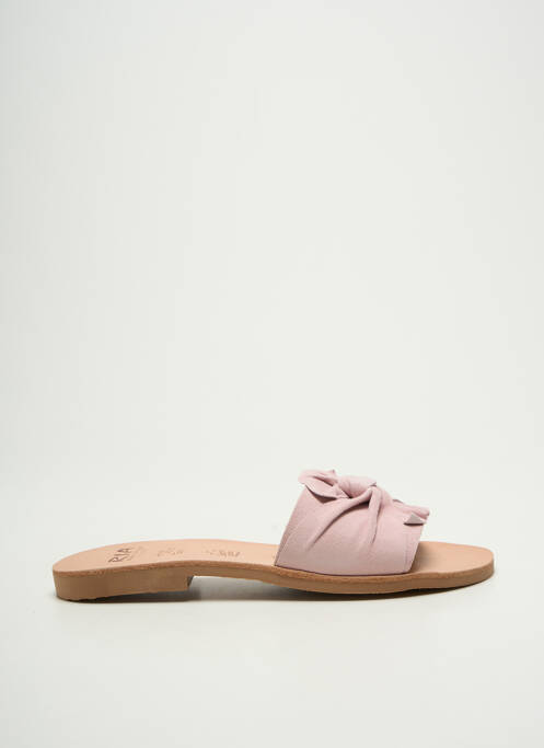 Mules/sabots chiquet talon plat jusqu'à 3cm rose RIA MENORCA femme