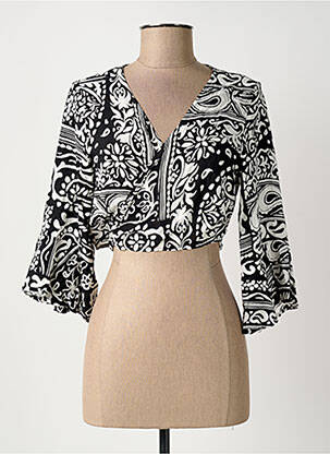 Boléro fermeture liens à nouer noir ROSA FASHION femme