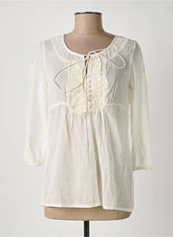 Blouse légère et transparente manches 3/4 blanc MELLE EMMA femme