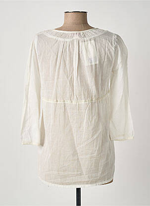 Blouse légère et transparente manches 3/4 blanc MELLE EMMA femme