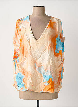 Blouse manches 3/4 manches 3/4 orange SENS UNIQ femme