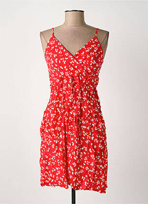 Robe courte coupe cintrée fines bretelles rouge ROSA FASHION femme