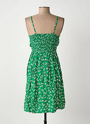 Robe courte imprimé fleurs fines bretelles vert ROSA FASHION femme