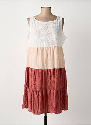 Robe courte sans manche sans manche beige ROSA FASHION femme