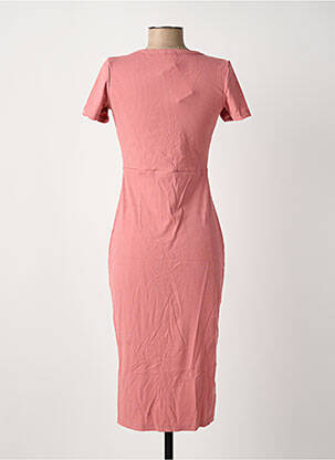 Robe mi-longue manches courtes manches courtes rose ROSA FASHION femme