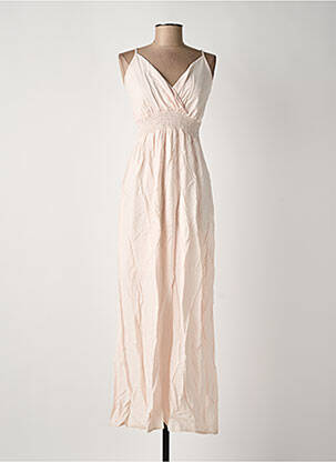 Robe longue coupe cintrée fines bretelles rose R&F femme