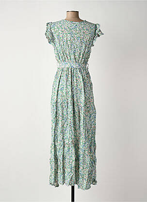 Robe longue manches courtes manches courtes vert ROSA FASHION femme
