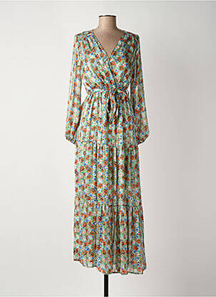 Robe longue manches longues manches longues vert R & F femme