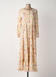 Robe longue manches longues manches longues jaune ROSA FASHION femme