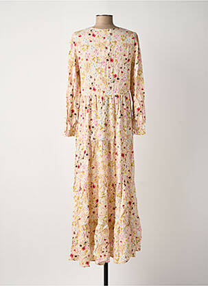 Robe longue manches longues manches longues jaune ROSA FASHION femme