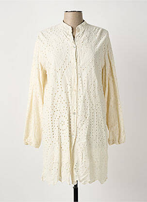 Robe courte manches longues manches longues beige NEW COLLECTION femme