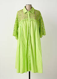 Robe mi-longue manches courtes manches courtes vert BUBBLEE femme