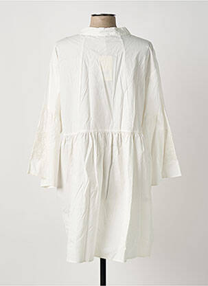 Robe courte manches 3/4 manches 3/4 blanc BUBBLEE femme