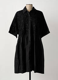 Robe mi-longue manches 3/4 manches 3/4 noir BUBBLEE femme