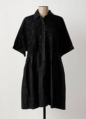 Robe mi-longue manches 3/4 manches 3/4 noir BUBBLEE femme