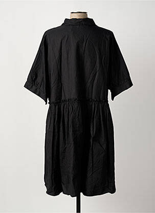 Robe mi-longue manches 3/4 manches 3/4 noir BUBBLEE femme