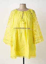 Tunique manches longues col v jaune BUBBLEE femme