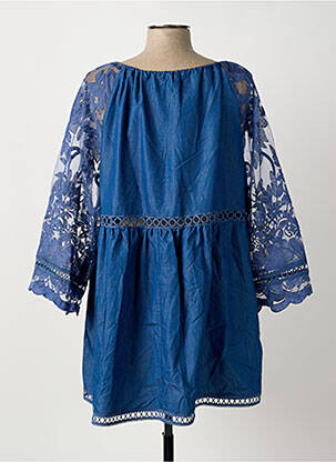 Tunique manches longues col v bleu BUBBLEE femme