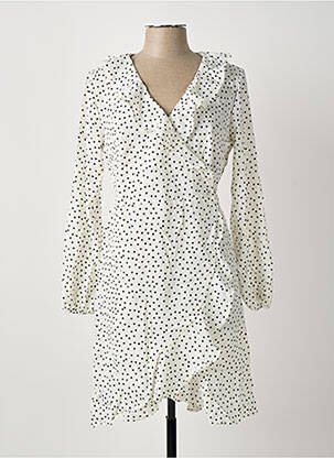 Robe courte manches longues manches longues blanc ROSA FASHION femme