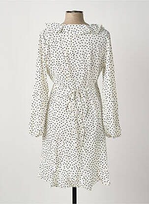 Robe courte manches longues manches longues blanc ROSA FASHION femme