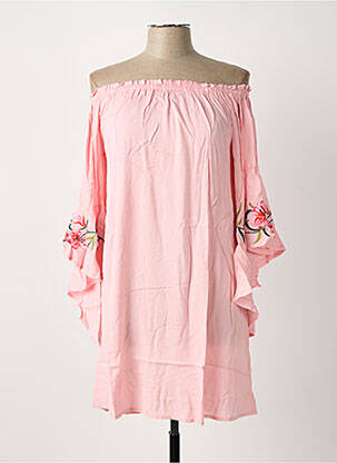Tunique manches longues poignets évasés rose R&F femme