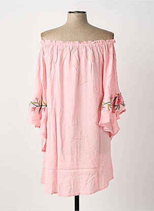 Tunique manches longues poignets évasés rose R&F femme