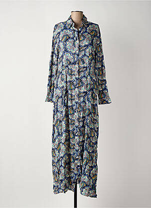 Robe longue manches longues manches longues bleu ROSA FASHION femme