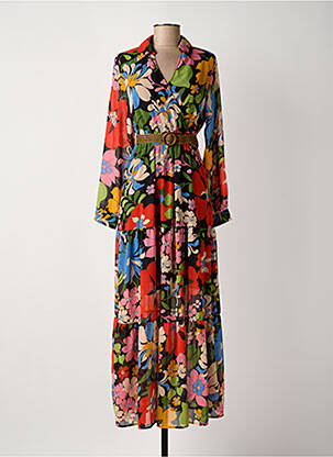 Robe longue manches longues manches longues noir ROSA FASHION femme