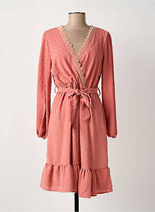 Robe mi-longue manches longues manches longues rose ROSA FASHION femme