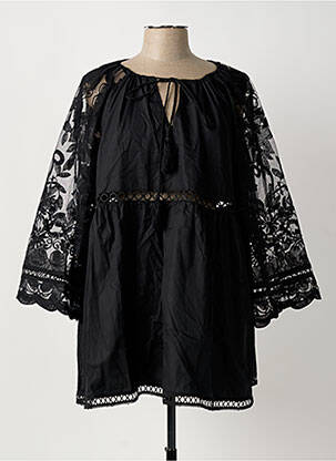 Tunique manches longues noir BUBBLEE femme