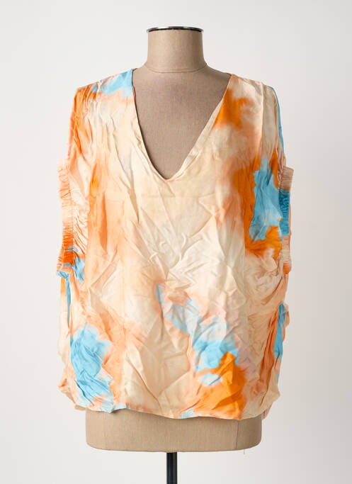 Blouse manches 3/4 manches 3/4 orange SENS UNIQ femme