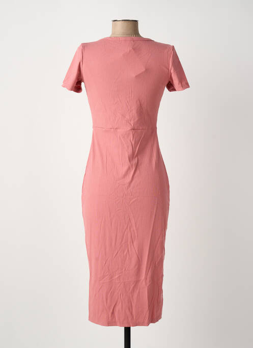 Robe mi-longue manches courtes manches courtes rose ROSA FASHION femme