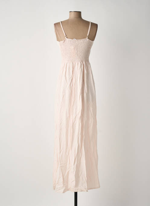 Robe longue manches bretelles ajustables fines bretelles rose R&F femme