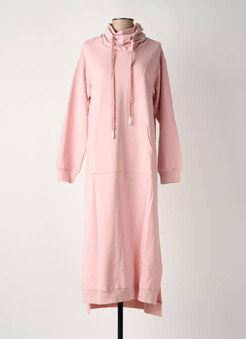 Robe longue manches longues manches longues rose F & P femme