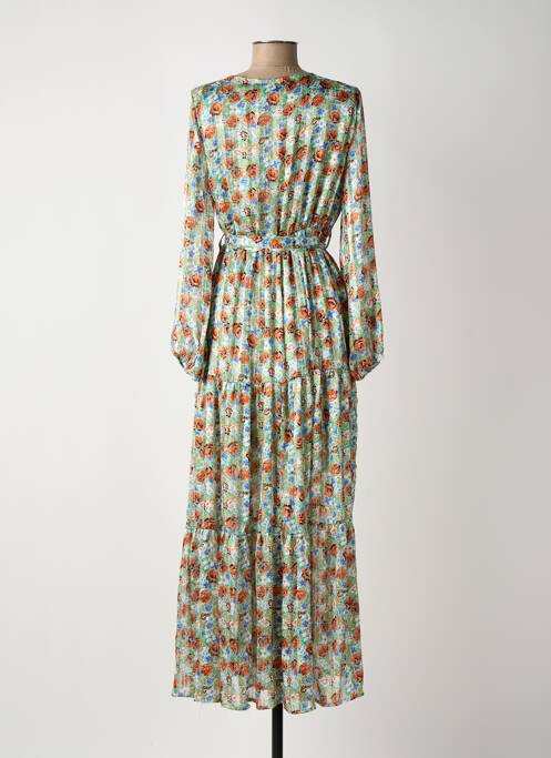 Robe longue manches longues manches longues vert R & F femme
