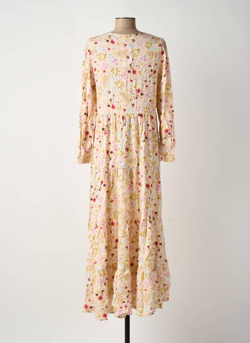 Robe longue manches longues manches longues jaune ROSA FASHION femme