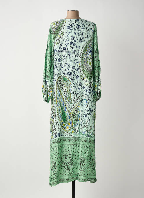 Robe longue manches longues manches longues vert ROSA FASHION femme
