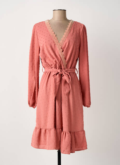 Robe mi-longue manches longues manches longues rose ROSA FASHION femme