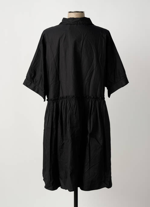 Robe mi-longue manches 3/4 manches 3/4 noir BUBBLEE femme