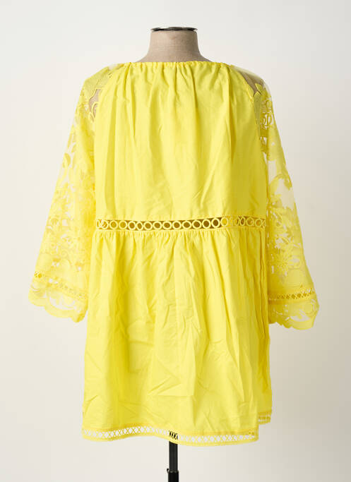 Tunique manches longues col v jaune BUBBLEE femme