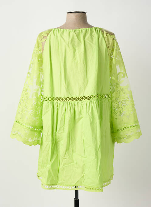 Tunique manches longues col v vert BUBBLEE femme
