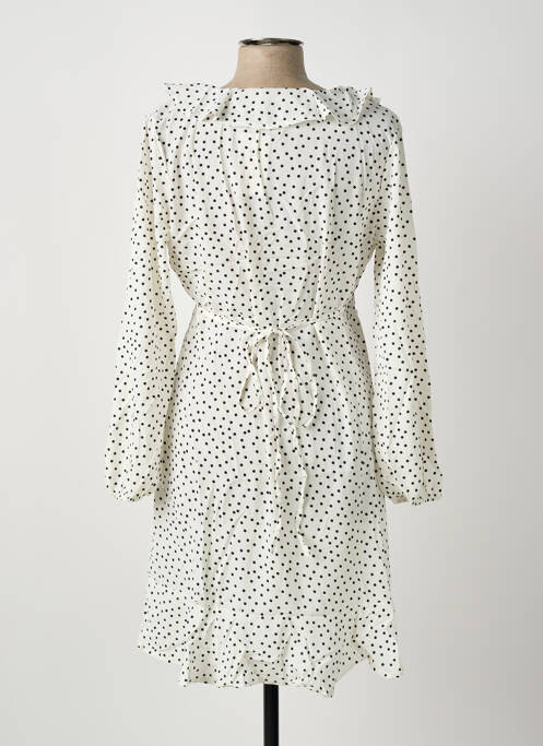 Robe courte manches longues manches longues blanc ROSA FASHION femme