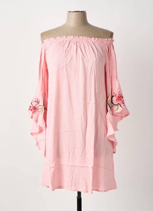 Tunique manches longues poignets évasés rose R&F femme