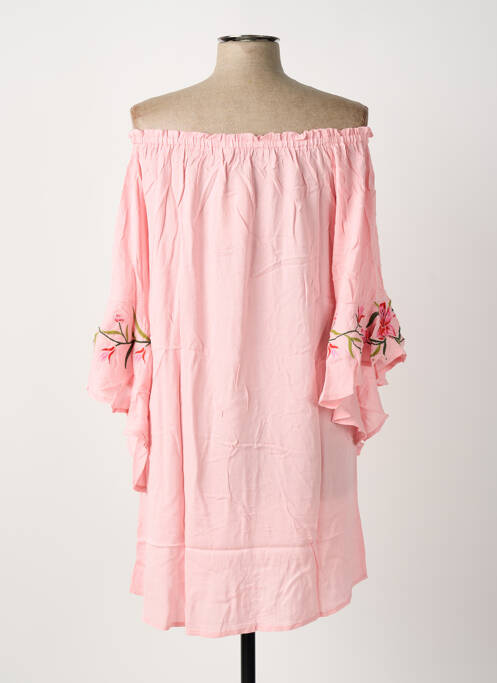 Tunique manches longues poignets évasés rose R&F femme