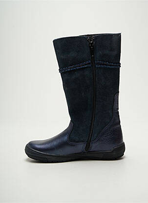 Bottes tissage satiné bout rond bleu BOPY fille