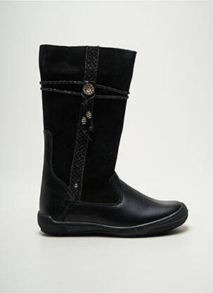 Bottes tissage satiné bout rond noir BOPY fille