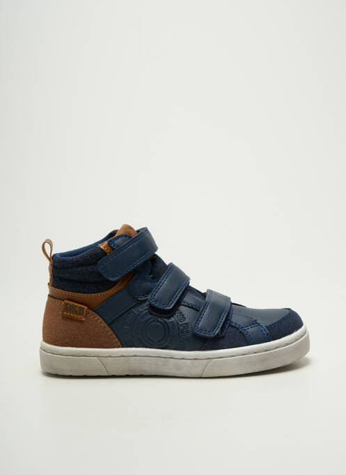 Baskets tissage satiné bout rond bleu SK8 garcon