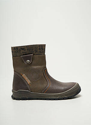 Bottines/boots fermeture zippée bout rond marron BOPY garçon