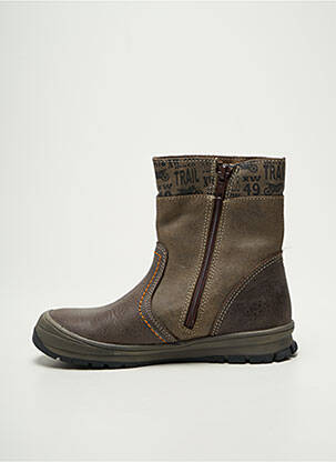 Bottines/boots fermeture zippée bout rond marron BOPY garçon